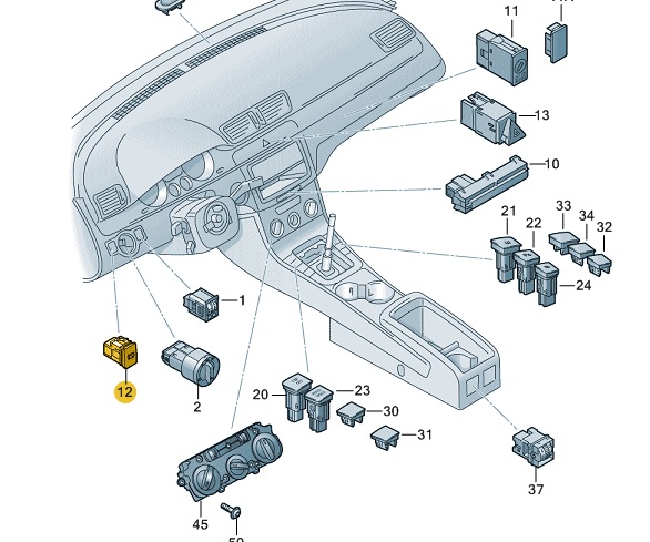 Electronic Handbrake Parking Brake Switch 5N0927225A For VW Tiguan Alhambra UK